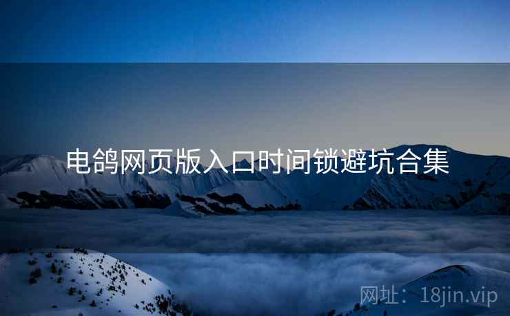 电鸽网页版入口时间锁避坑合集