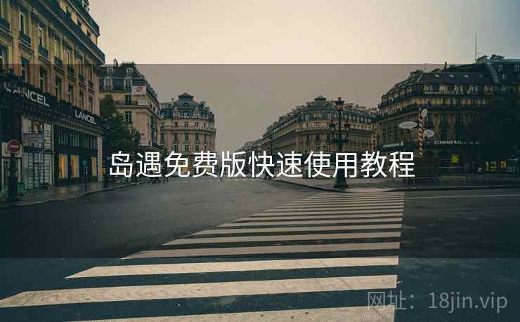 岛遇免费版快速使用教程