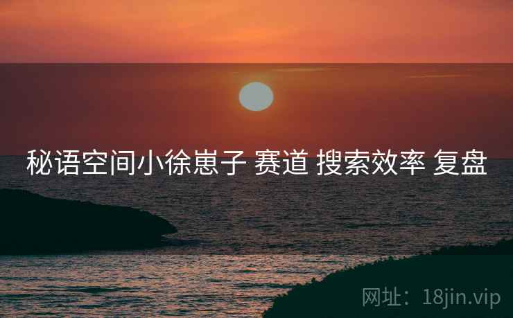 秘语空间小徐崽子 赛道 搜索效率 复盘