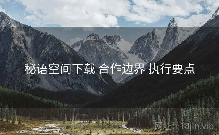 秘语空间下载 合作边界 执行要点